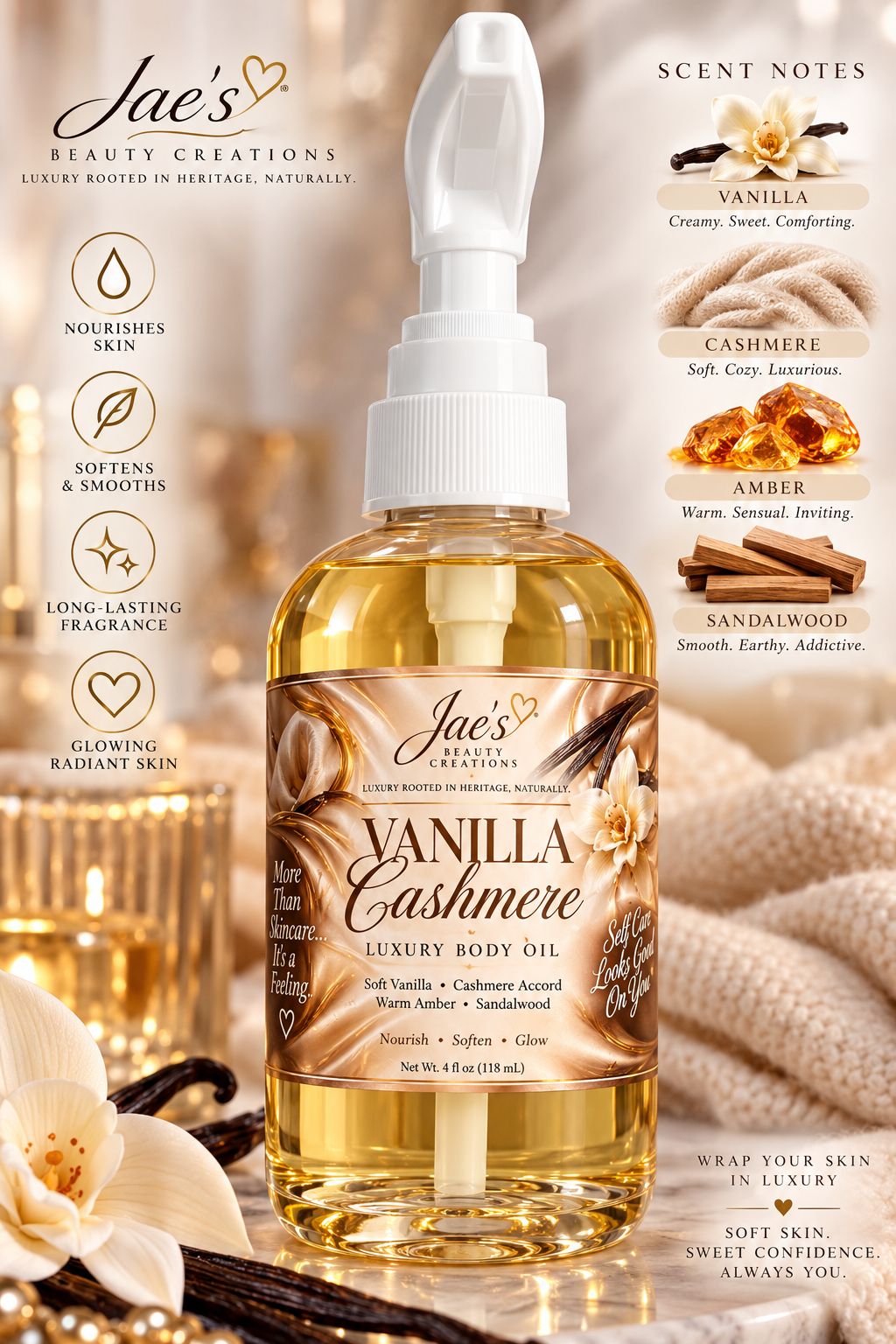 Vanilla Cashmere luxury body oil