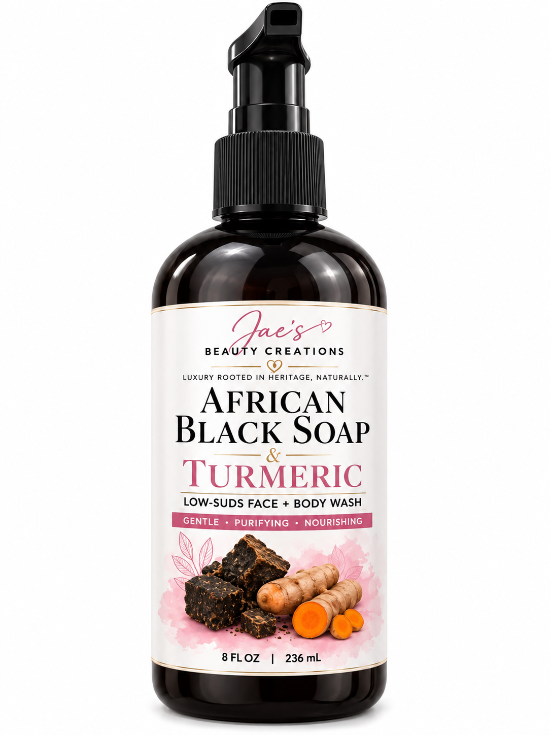 African Black Soap & Turmeric face and body wash
