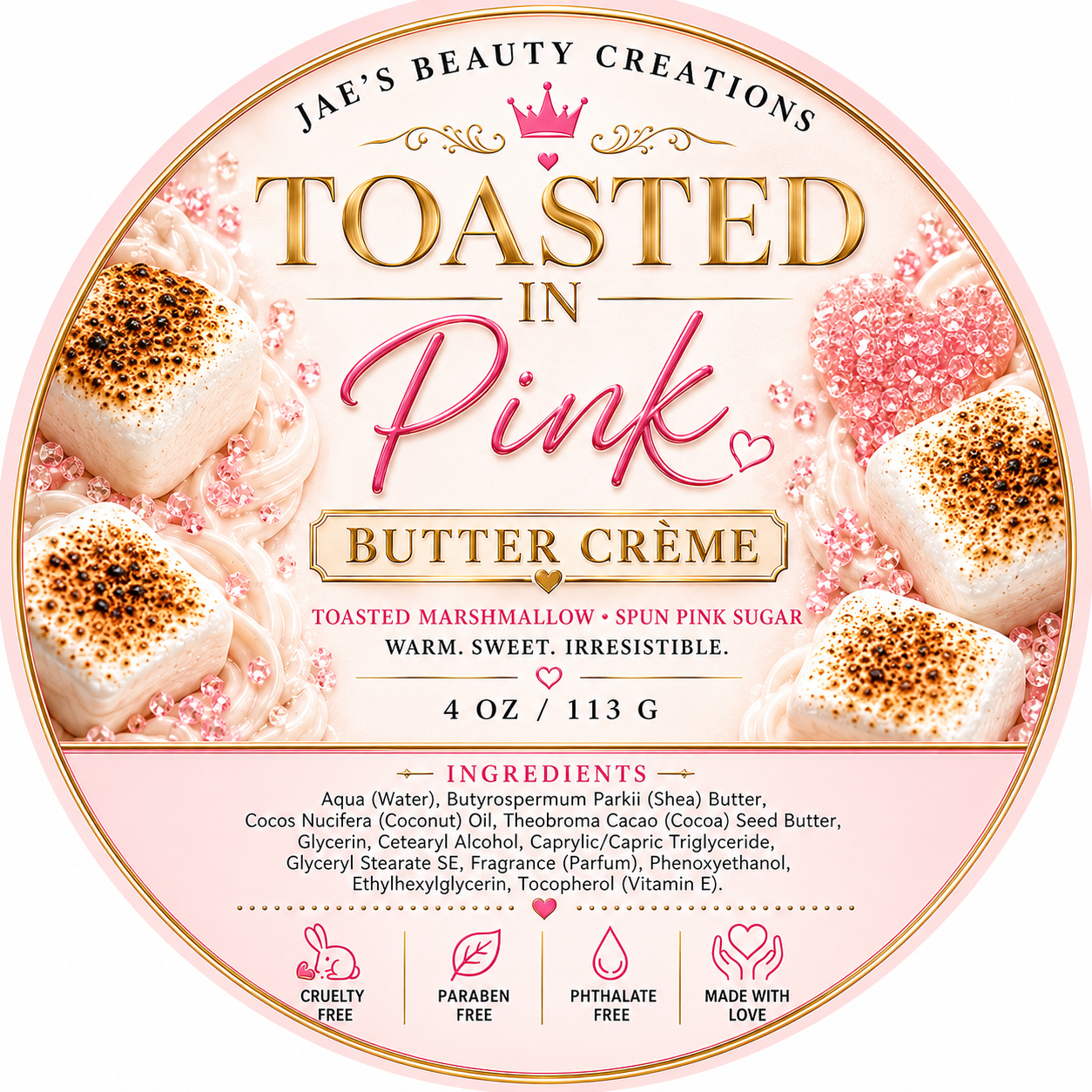 Toasted in Pink luxury butter creme