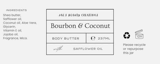 Bourbon and Coconut mens body butter