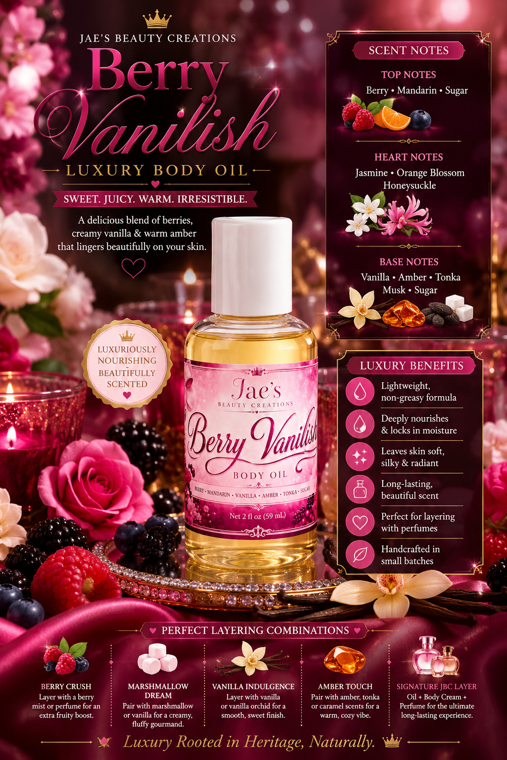 Berry Vanillish luxury body oil