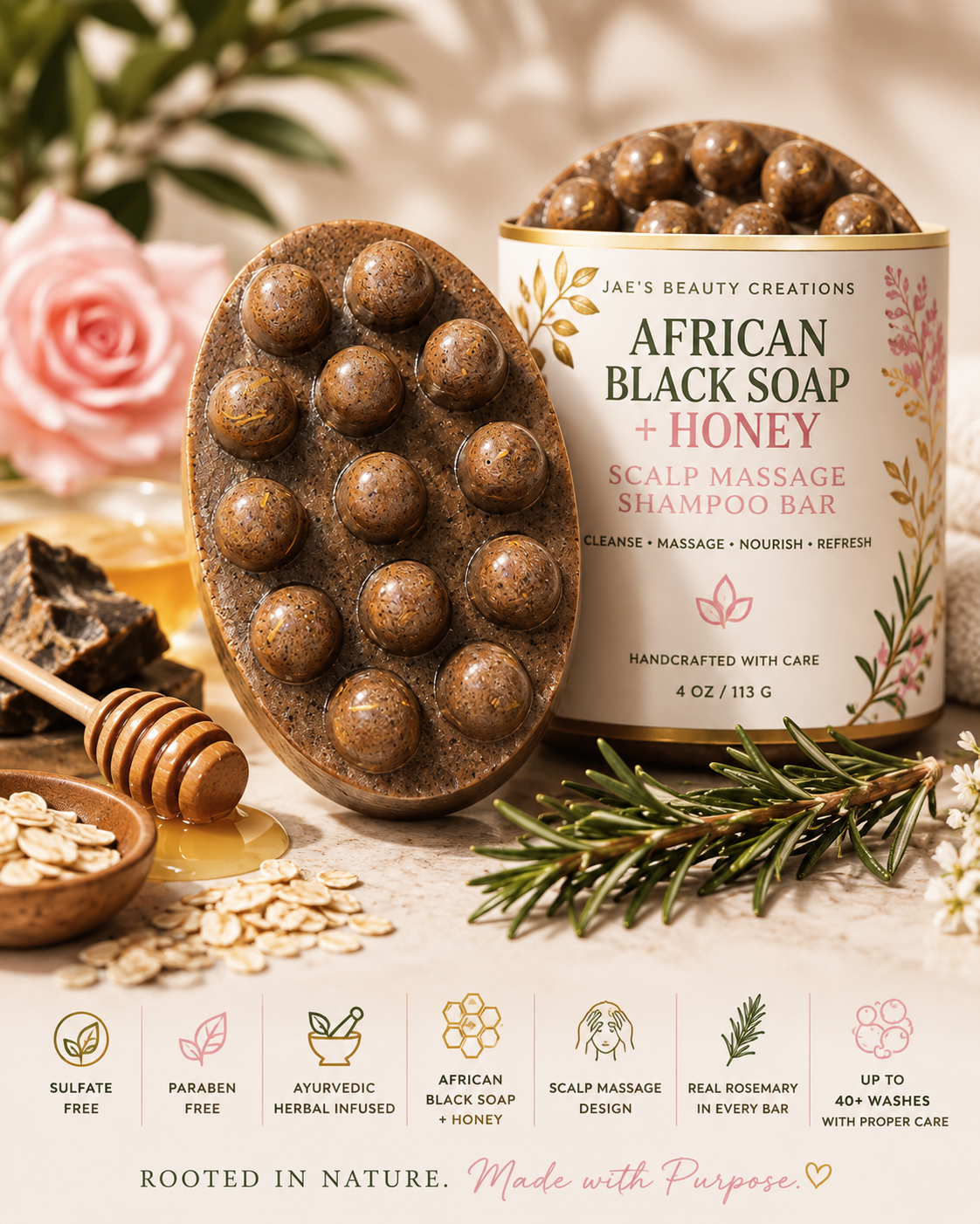 African Black soap Shampoo Bars