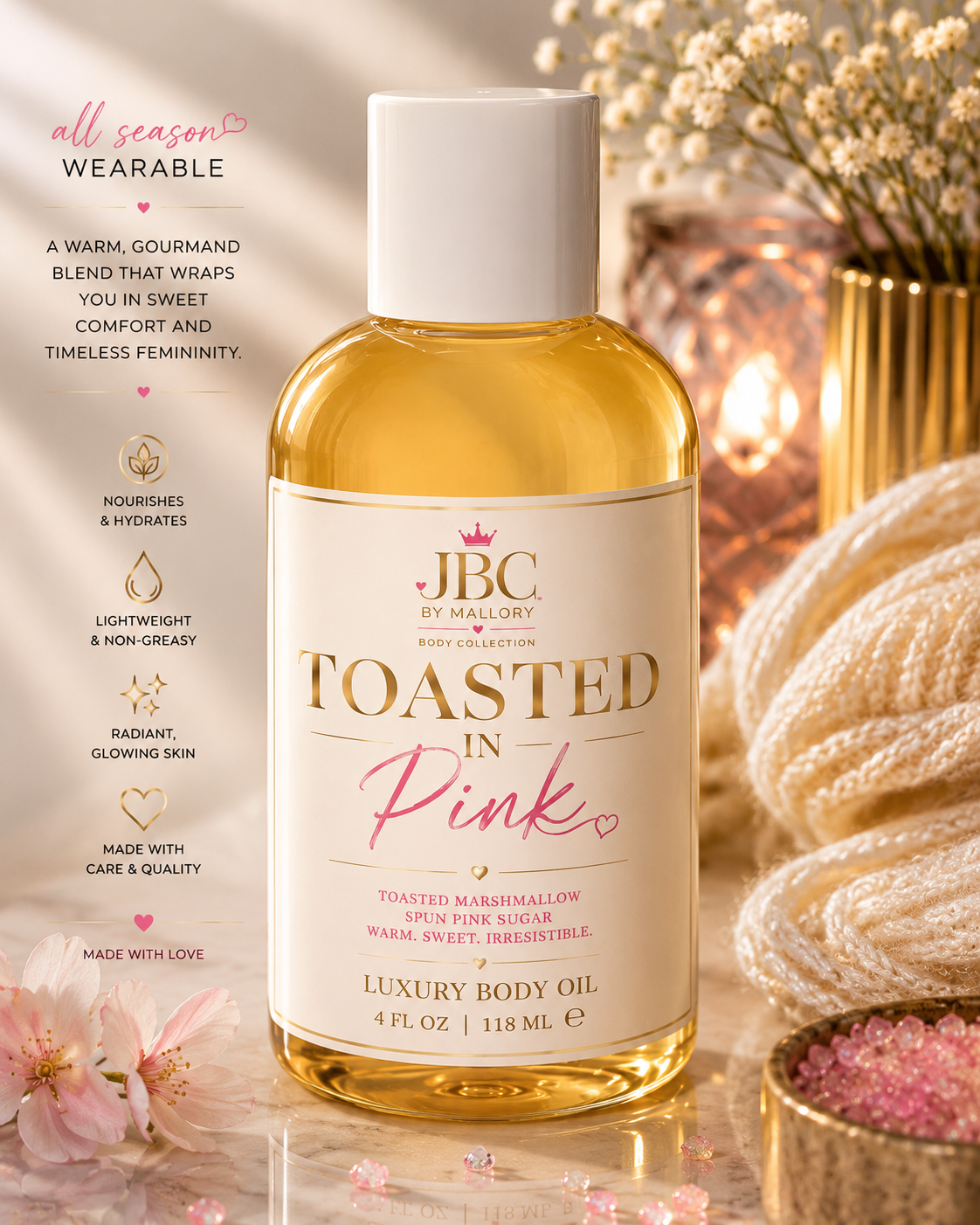Toasted in Pink luxury body oil