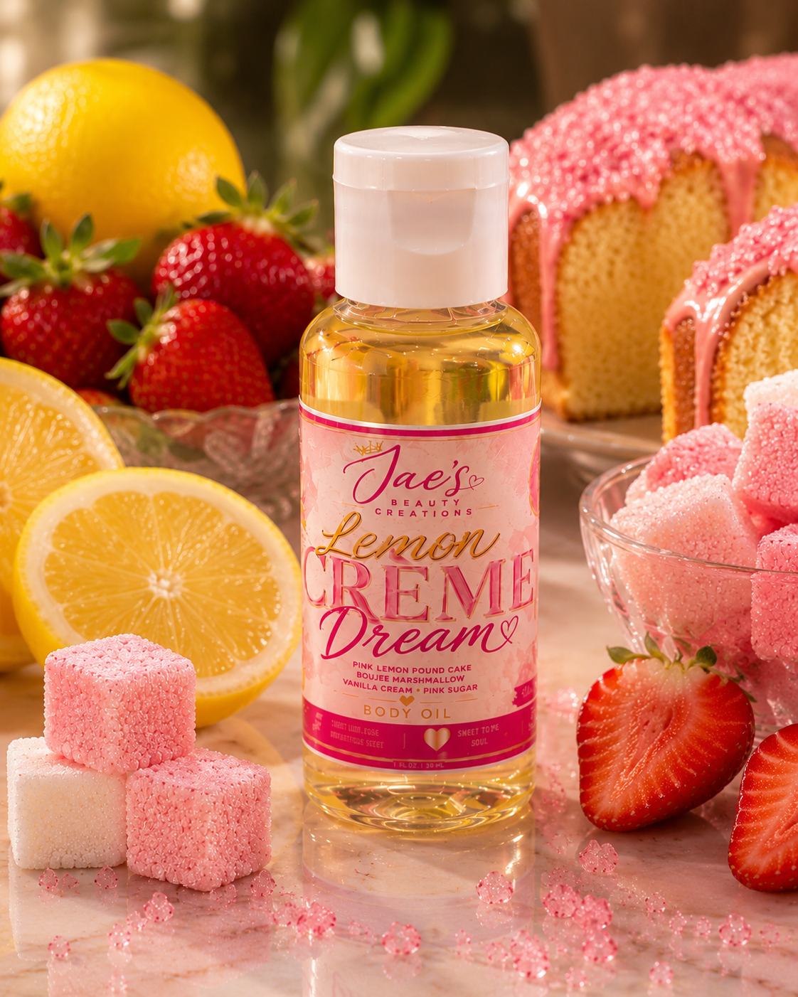 🍋 Lemon Creme Dream Body Oil | Sweet Lemon Dessert-Moisturizing Body Oil