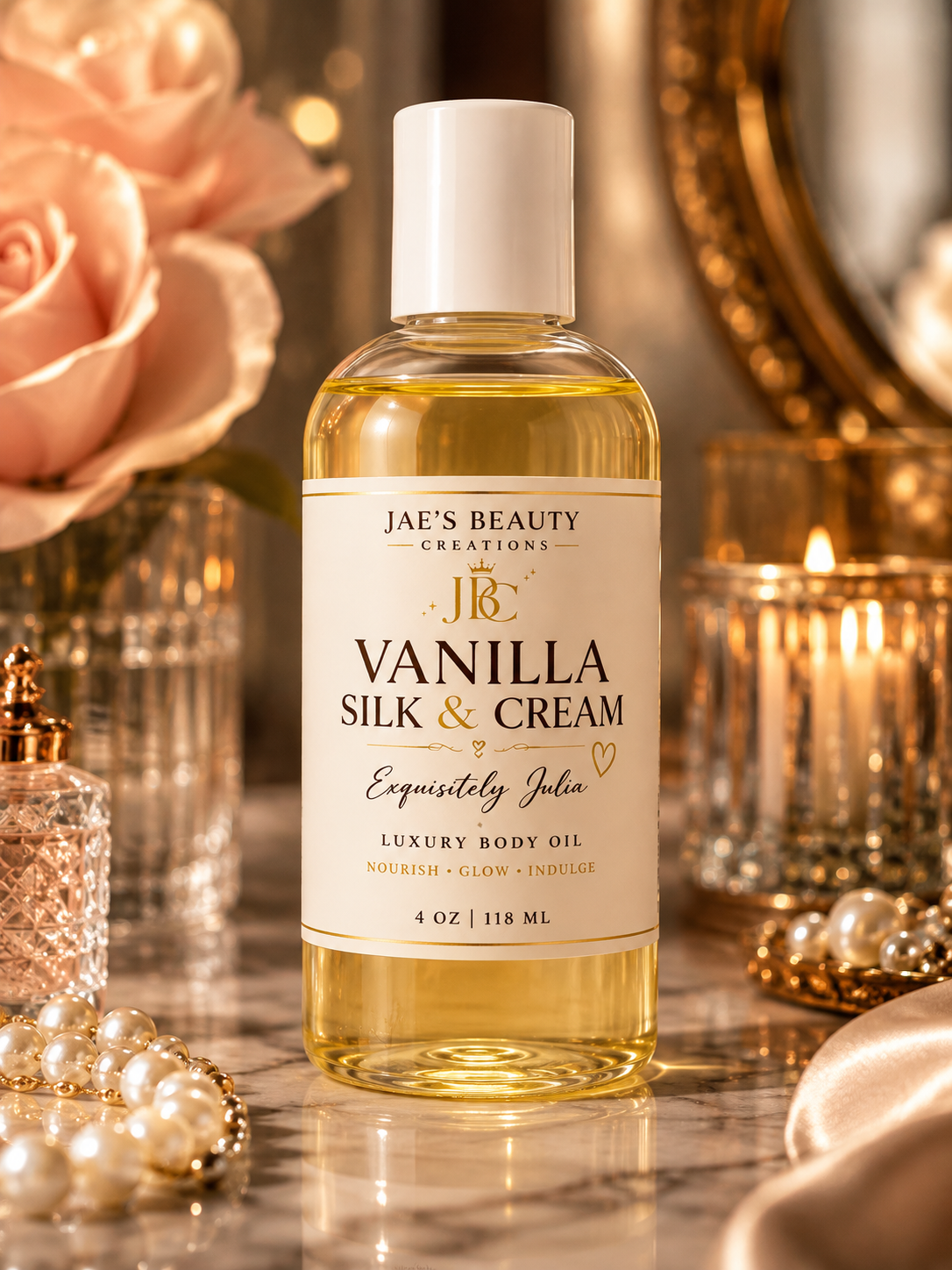 Vanilla Silk & Cream 4oz Luxury Body Oil