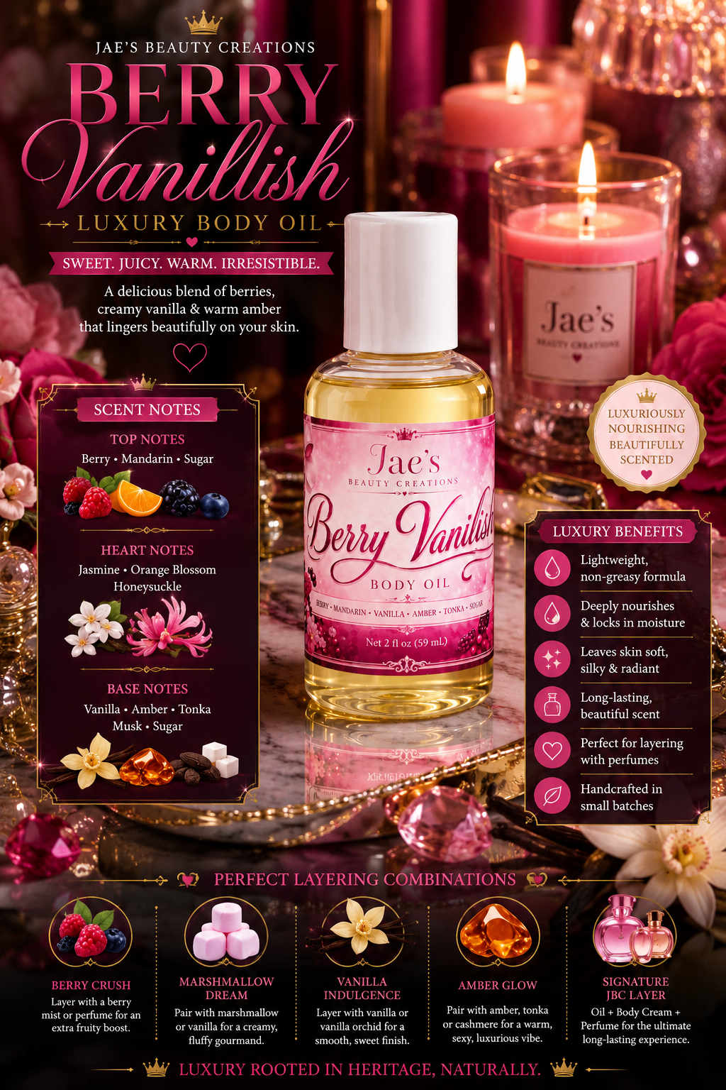 Berry Vanillish luxury body oil