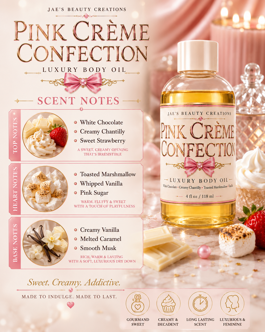 Pink Crème Confection luxury body oil