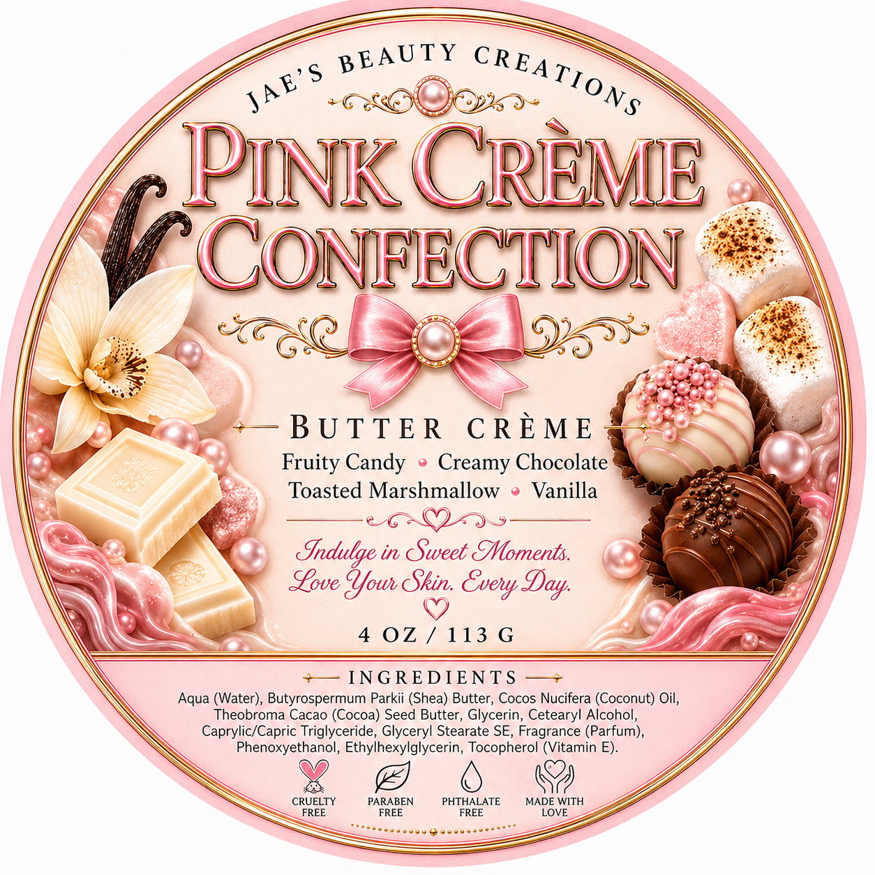 Pink Crème Confection luxury butter crème 4oz