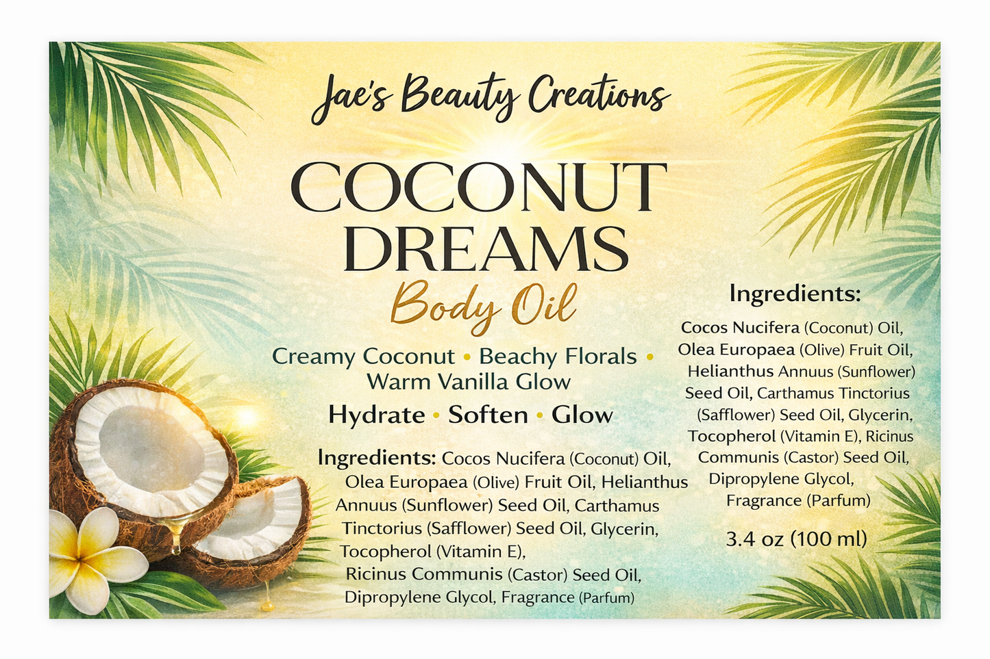 Coconut Dreams body oil