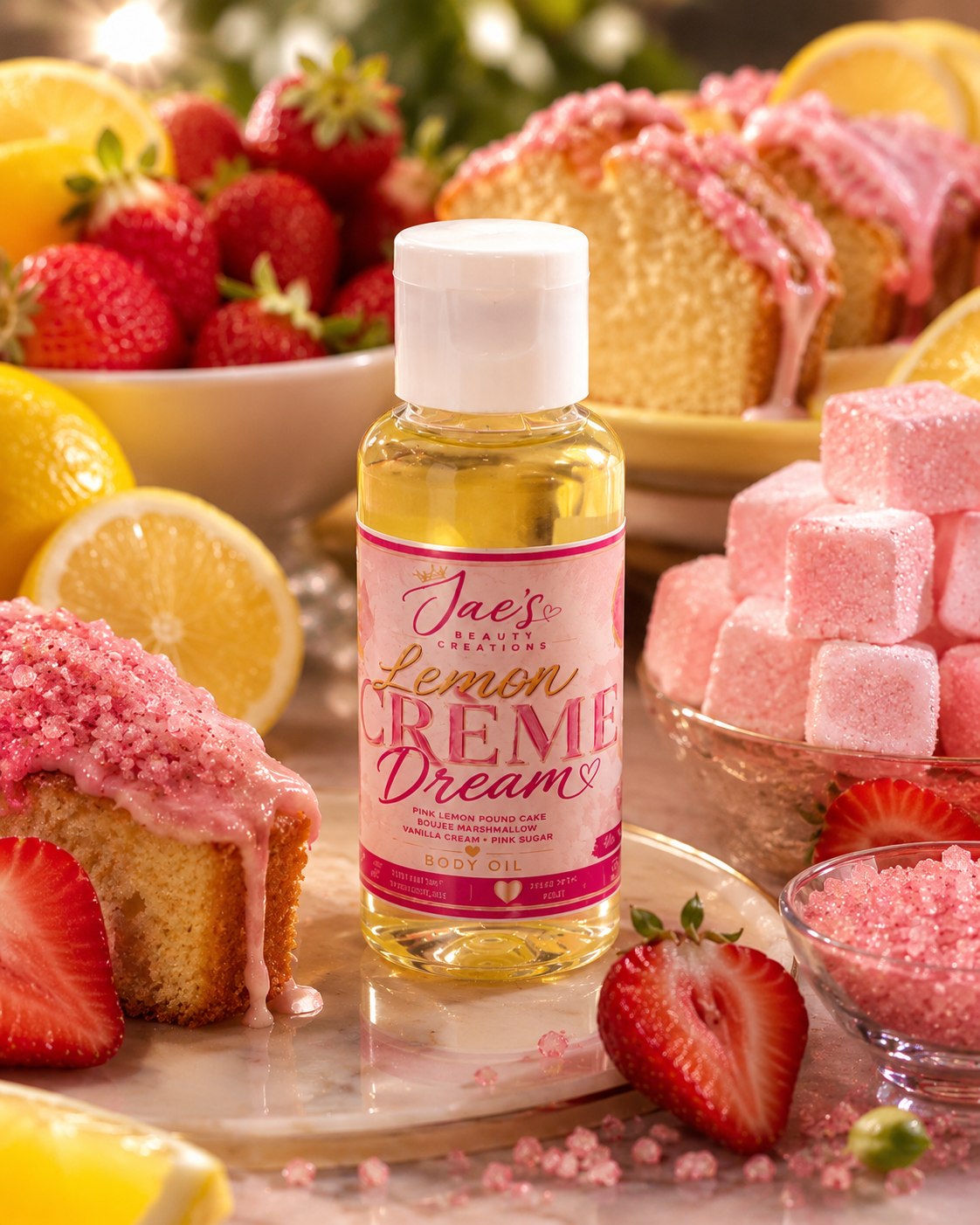 🍋 Lemon Creme Dream Body Oil | Sweet Lemon Dessert-Moisturizing Body Oil
