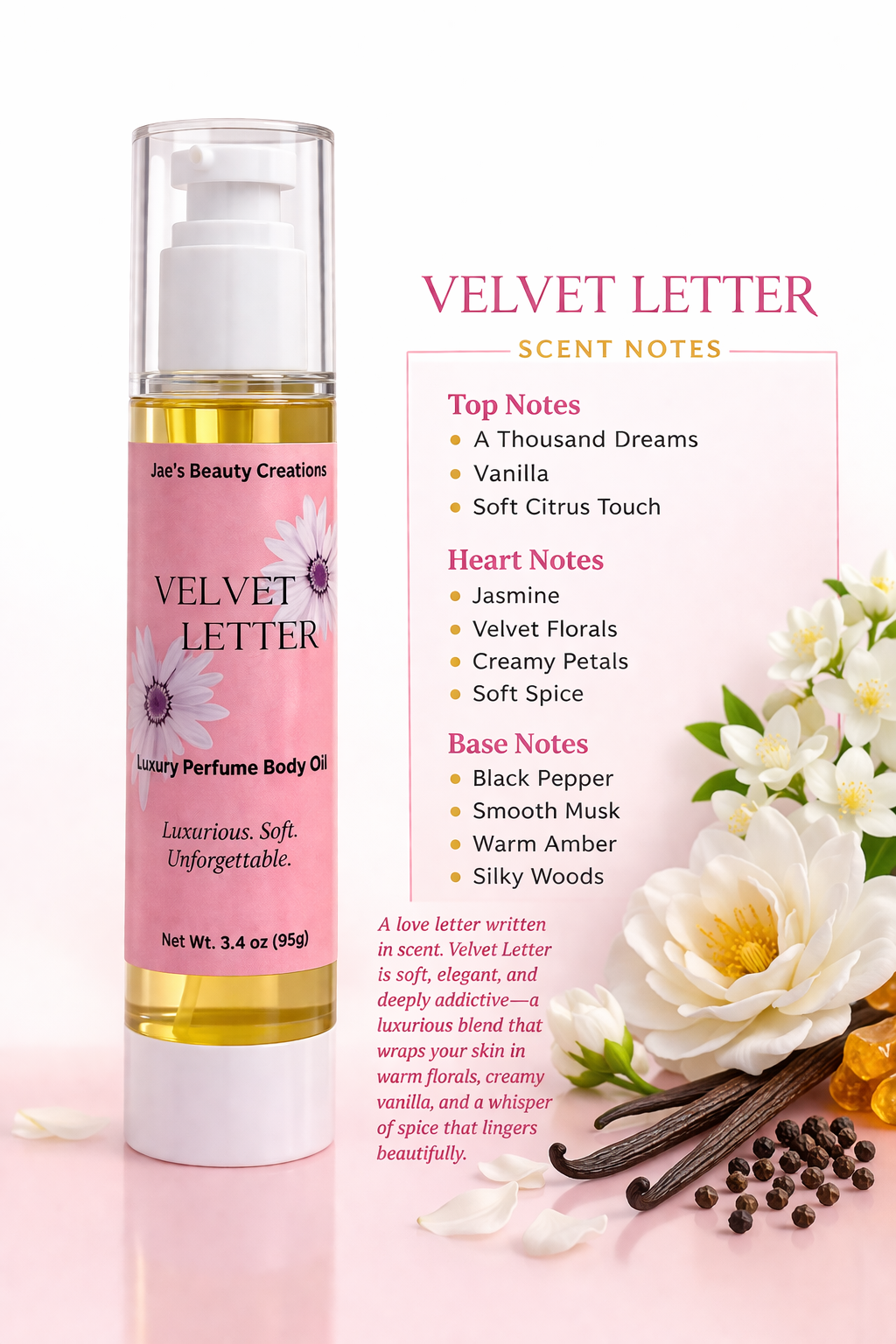 Velvet Letter Body oil