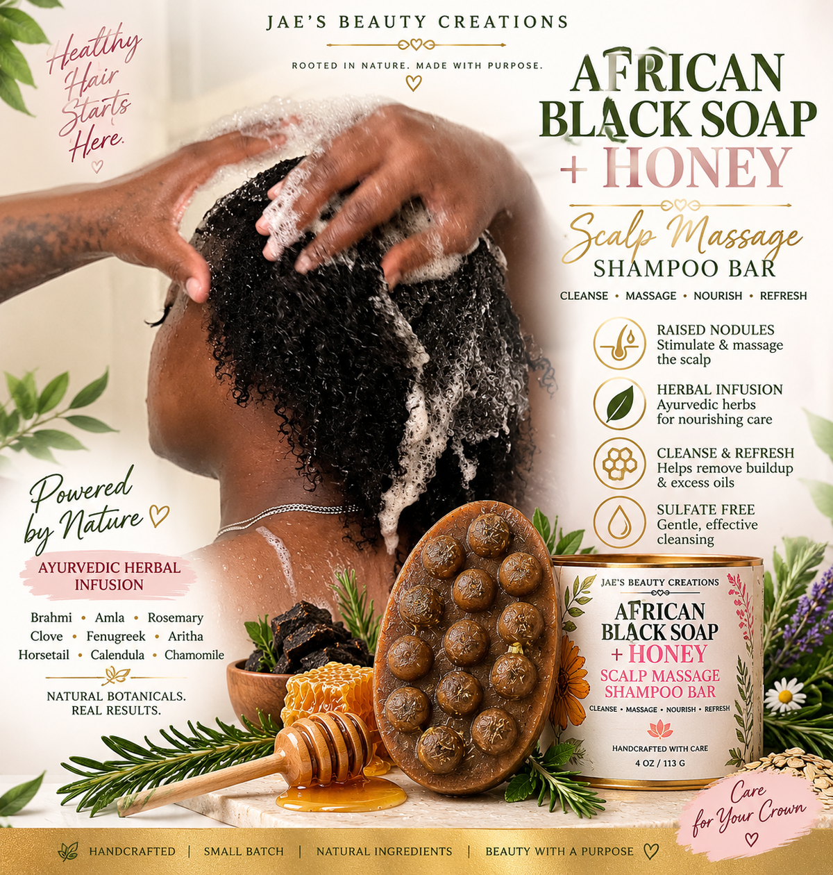 African Black soap Shampoo Bars