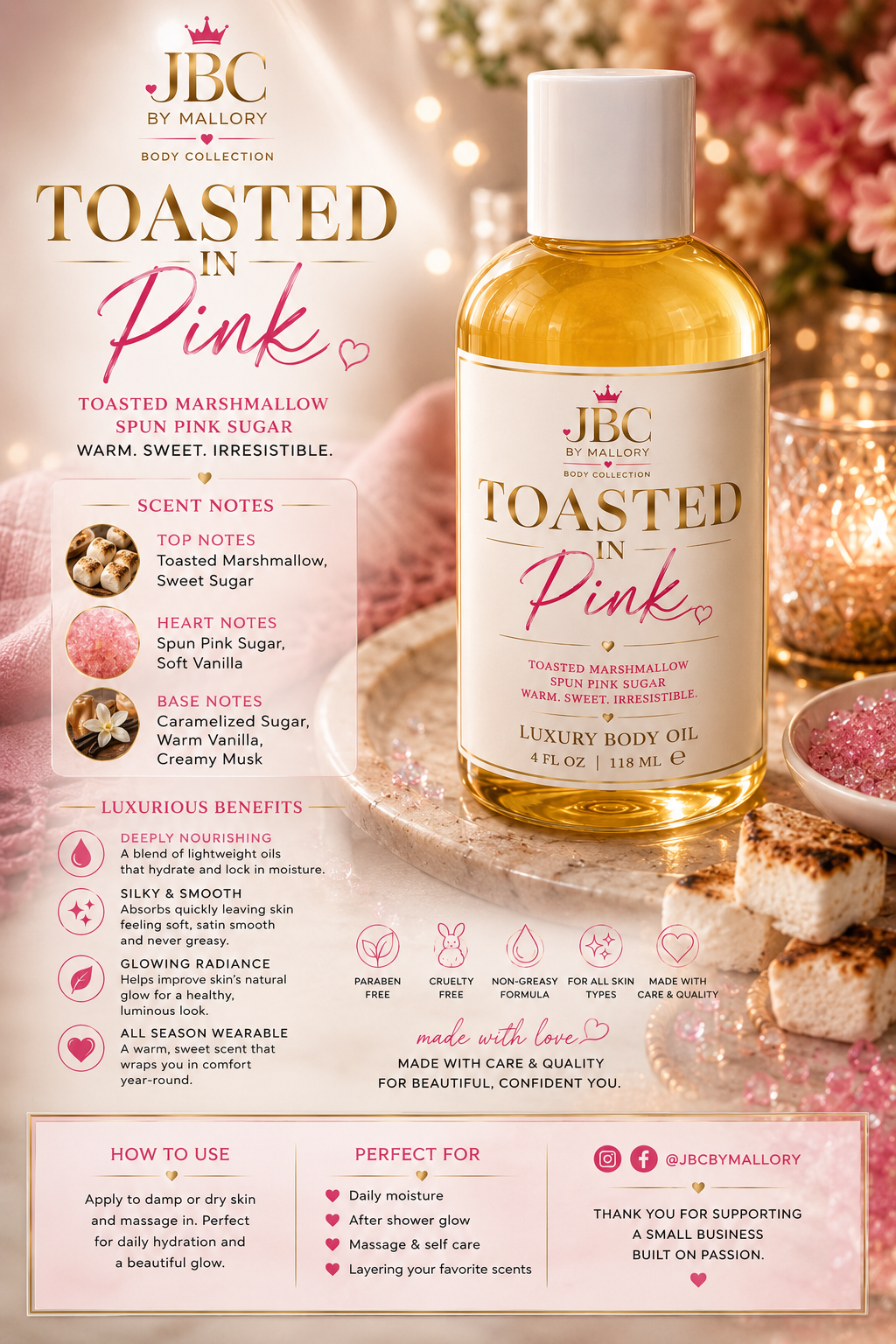 Toasted in Pink luxury body oil